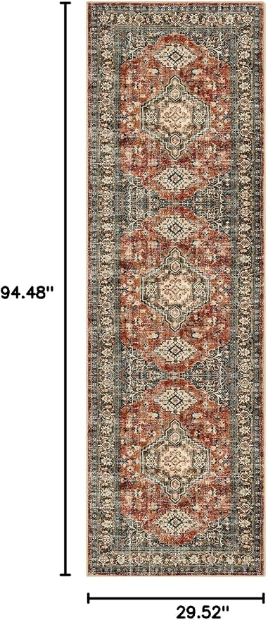 Lahome Oriental Hallway Runner Rug Non Slip, 2.5x8 Kitchen Washable Runner Soft - Image 2