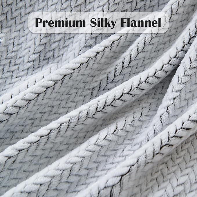 NEWCOSPLAY Super Soft Throw Blanket Frosty Dark Grey Premium Silky Flannel - Image 5