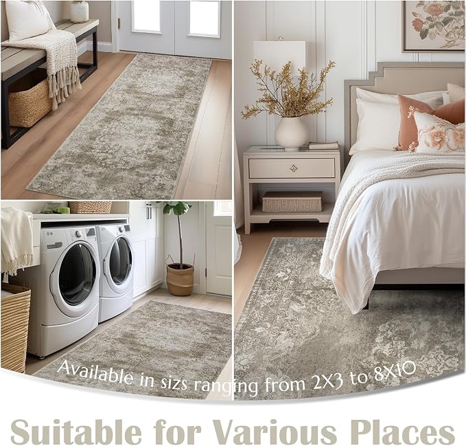 jinchan Vintage Floral Runner Rug 2x5 - Image 3