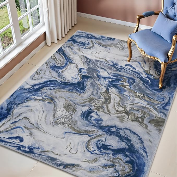 3x5 Washable Area Rugs for Living Room, Modern Abstract Rug Entryway Kitchen - Image 4