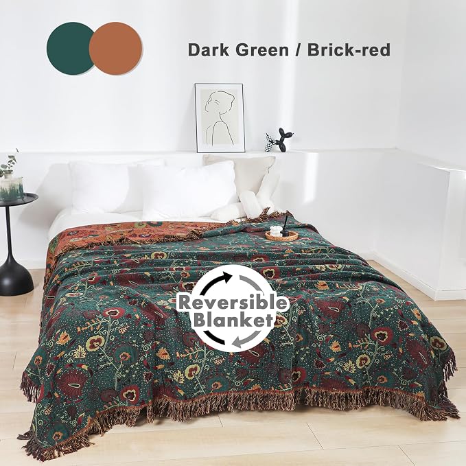 MSGKV Cotton Bed Blanket for Couch and Sofa Blankets for Living Room Bedroom - Image 2