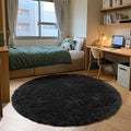 ONASAR Black Round Area Rugs 5ft, Soft Bedroom Circle Rug Floor Mats by ONASAR