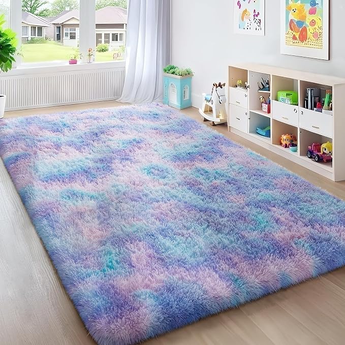 Ophanie Rainbow Purple Mermaid Rugs by Ophanie