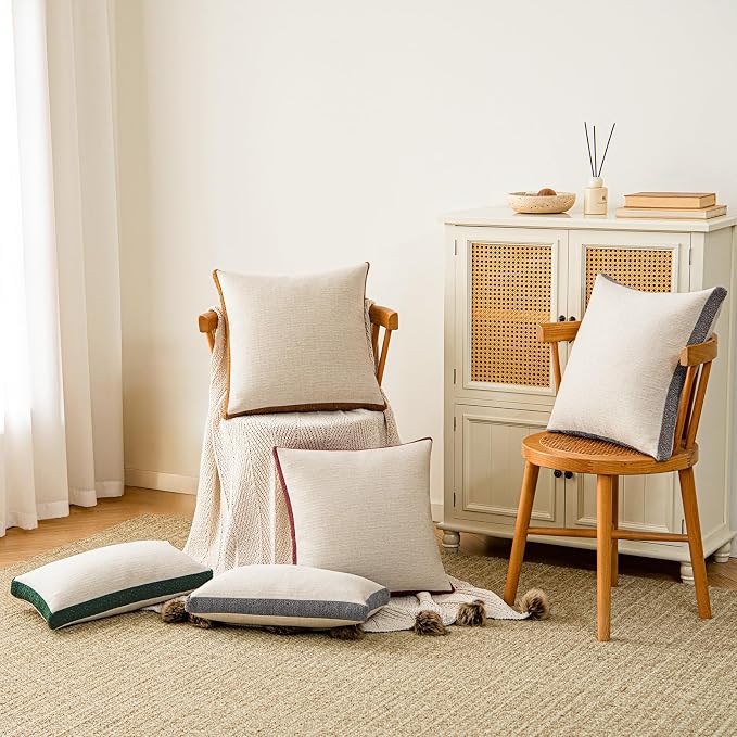 a moment Loop Yarn Linen-Like Pillow Cover Natural Soft Decorative Throw Pillow - Image 6