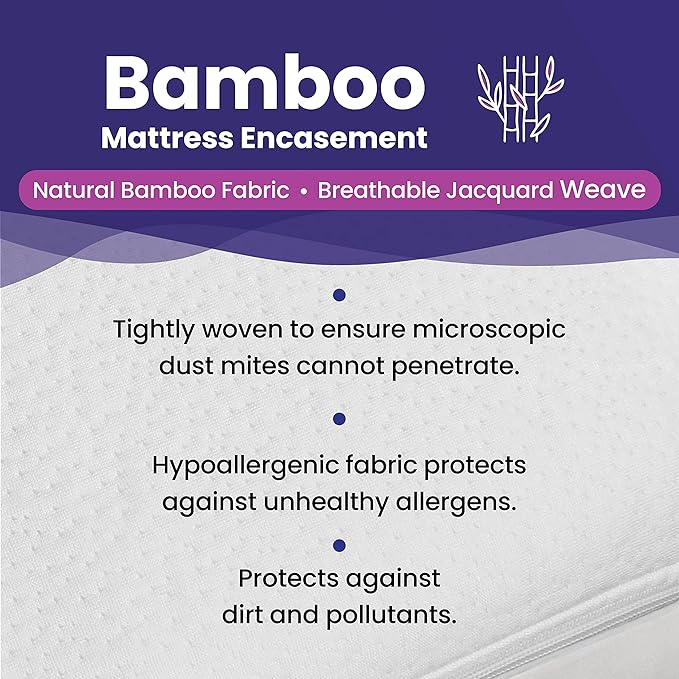 Full Size Waterproof Bamboo Mattress Encasement by Slumberfy - Image 4
