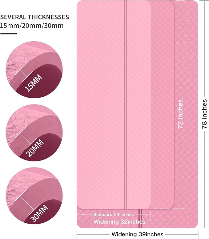 nuveti Large Exercise Mat - 15mm/20mm/30mm Thick Yoga Mat | Workout Mat - Image 3