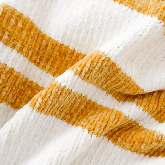 BATTILO HOME Mustard Yellow Throw Blanket - Image 5