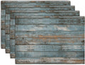 Rustic Wooden Board Print Placemats Set of 4 Vintage Wood Grain Texture by Wnoesat