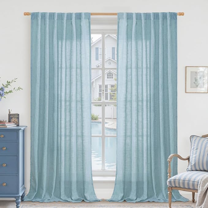 LAMIT Linen Curtains 95 Inches Long by LAMIT