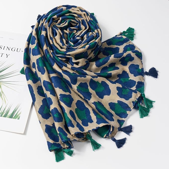 Scarf for Women Lightweight Soft Floral Leopard Printed Scarves Fall Winter - Image 4