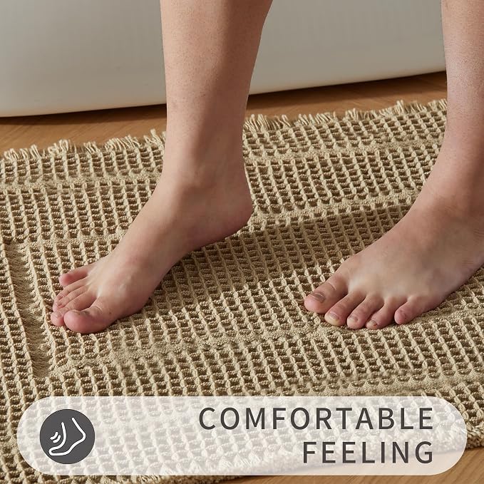 Bath Mats for Bathroom Non Slip, Waffle Luxury Bath Mat, Machine Washable Bath - Image 4