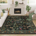 Rugcomf Living Room Rug 5x7 Rug Machine Washable Boho Area Rug Non Slip Floral by Rugcomf