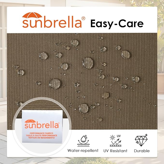 Outdoor Sunbrella Square Corner Seat Cushion, 18.5"x16"x3", Non Slip Seat - Image 2