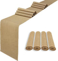 4 Pack 12 x 120 Inch Burlap Table Runners, Natural Rustic Jute Table Runner Bulk by Wlirantim