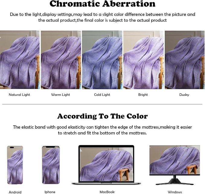 NEWCOSPLAY Super Soft King Blanket Lavender Premium Silky Flannel Fleece Leaves - Image 6