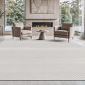 Beverly Rug Micro Loop Large Area Rug White 9x12 Modern Luxury Boho Geometric by BeverlyRug