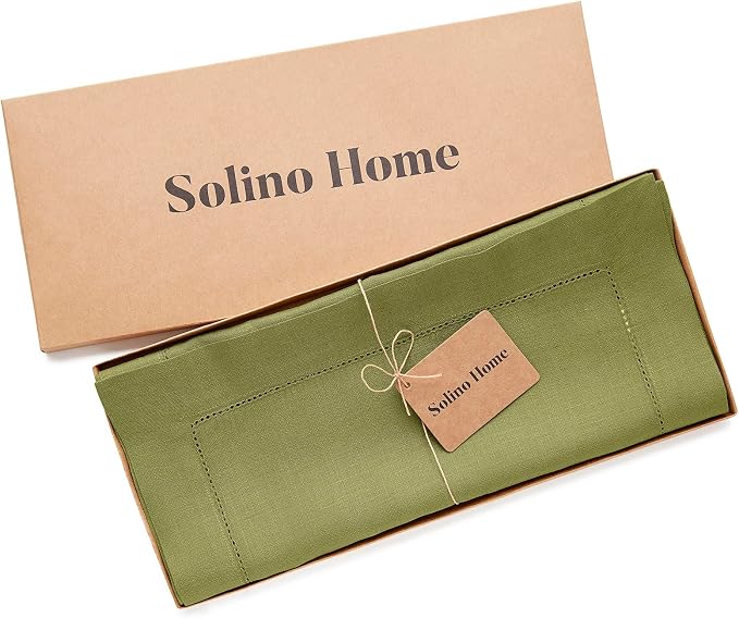 Solino Home Linen Avocado Green Table Runner 90 Inches Long - Image 5