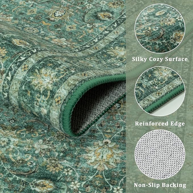 Collive Washable Runners Rug for Hallway, 2x6 Boho Kitchen Runner Rugs Non Slip - Image 3