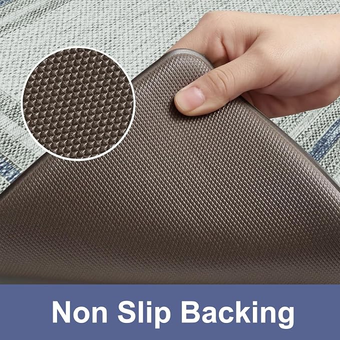 KIMODE Anti Fatigue Kitchen Mat 2PCS, Non-Skid Waterproof Kitchen Rugs - Image 4