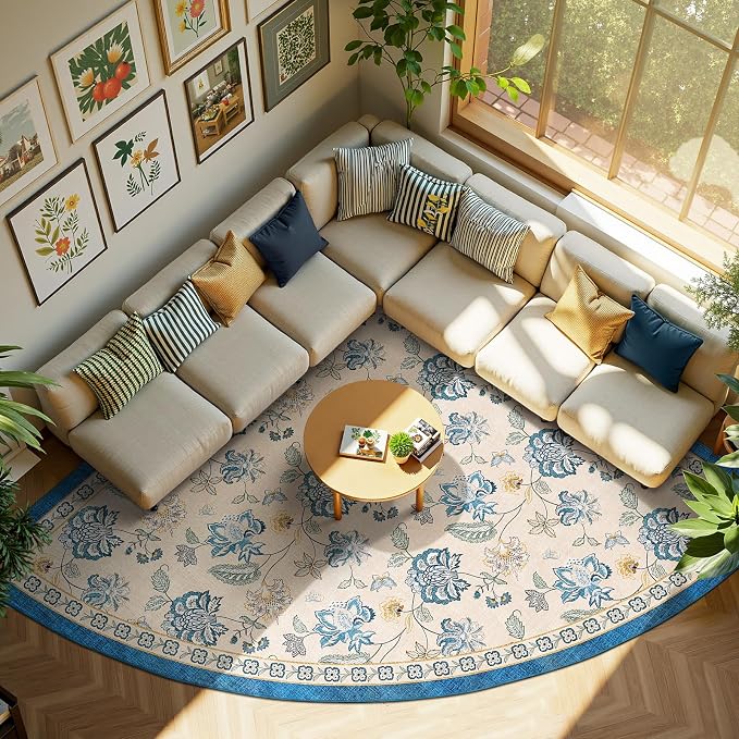 jinchan Elora Floral Corner Rug by JINCHAN