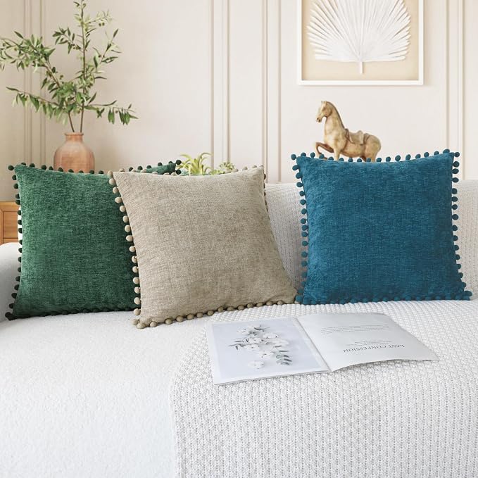 CaliTime Throw Pillow Covers Decorative 18 X 18 Inches Pack of 2 Cozy Solid - Image 5