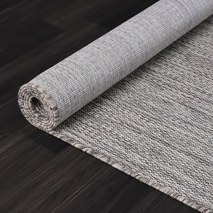 Washable Indoor Outdoor Rug 8x10 Weather Resistant Area Rugs Modern Solid - Image 9
