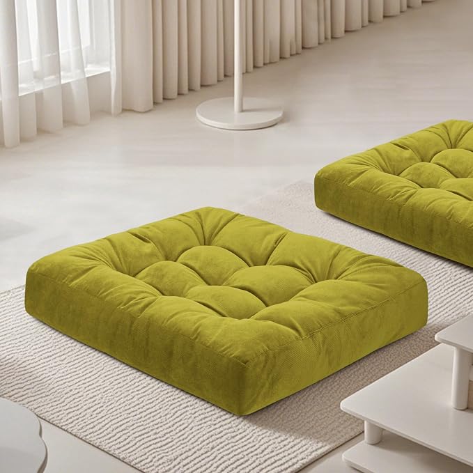 Meditation Floor Pillow 22×22 Inch 2 Pack Large Floor Cushions by FlyGulls