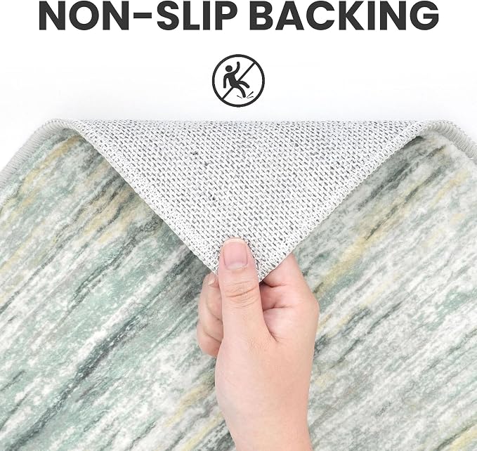 2x3 Modern Abstract Rug for Entryway, Washable Non-Slip Kitchen Rugs, Low-Pile - Image 6
