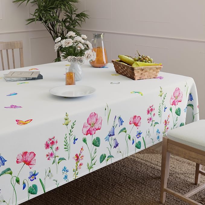 Encasa XO Square 56"x56" Tablecloth | Water-Repellent Polyester Dining Table - Image 8
