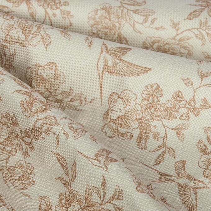 Brown Floral Pillow Cover 18x 18 Set of 2, Vintage Block Print Blooming Flower - Image 5