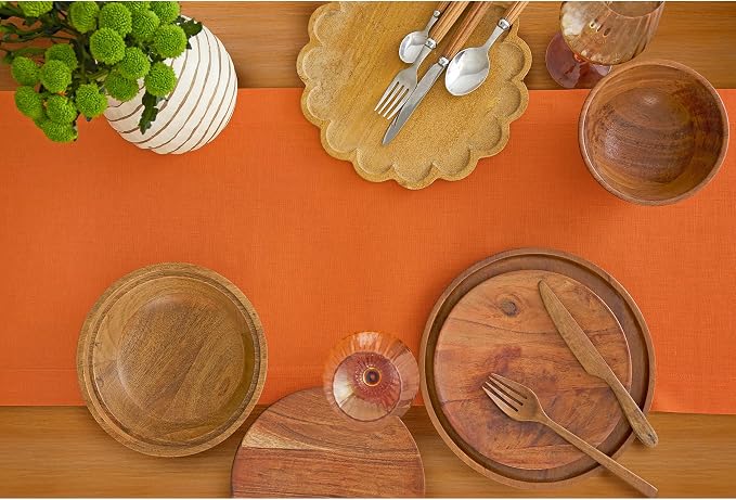 Solino Home Persimmon Orange Table Runner 144 Inches Long - Image 3
