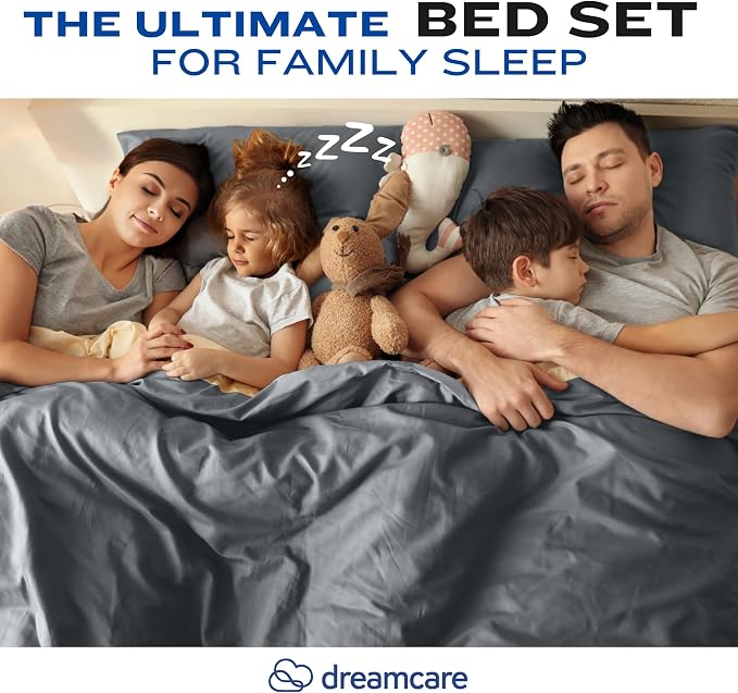 DREAMCARE Queen Sheet Set – 4 pcs Cooling Sheets – up to 21” Extra Deep Pocket - Image 9