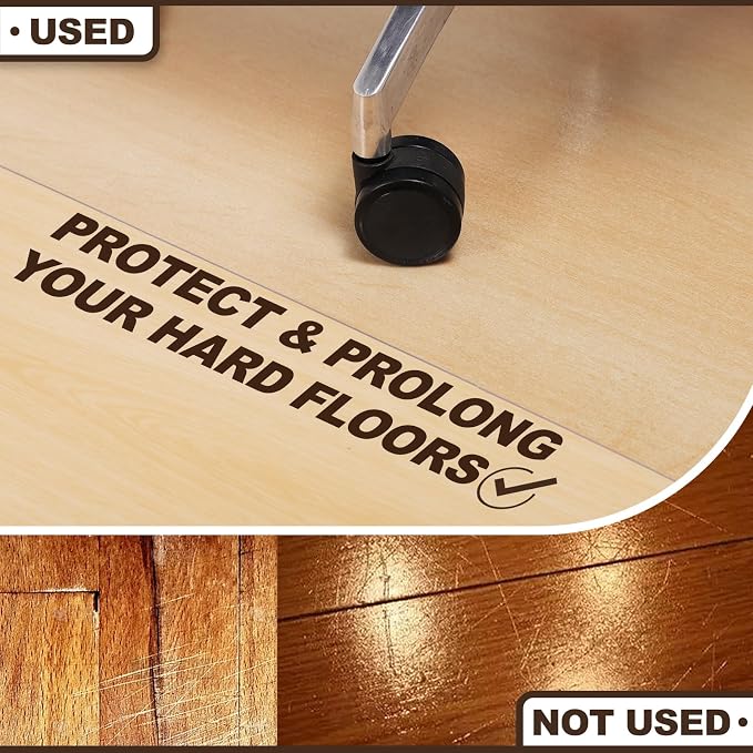 Upgraded 2mm Thick Clear Office Chair Mat, Heavy-Duty Easy Clean PVC Computer - Image 4
