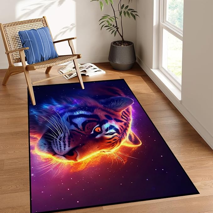 Galaxy Tiger Rug 3D Fierce Tigers Area Rugs - Image 7