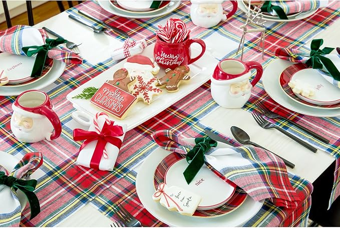 Solino Home Linen Stewart Plaid Table Runner 90 Inches Long - Image 8