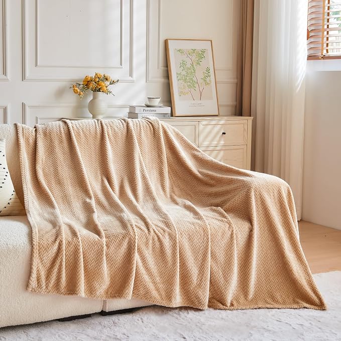 NEWCOSPLAY Super Soft Twin Blanket Brown Premium Silky Flannel Fleece Leaves - Image 8