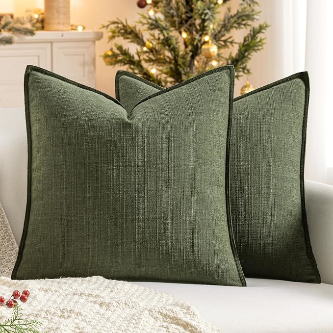 MIULEE Christmas Decorative Euro Sham Pillow Covers 24x24, 2 Pack Large Boho by MIULEE