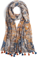 Scarf for Women Lightweight Soft Floral Leopard Printed Scarves Fall Winter by QIUTIMIY