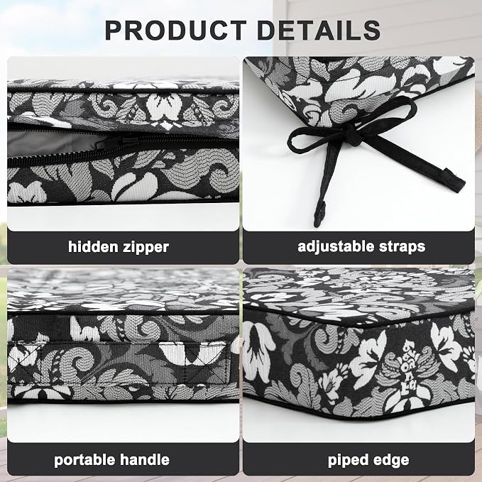 Favoyard Outdoor Chair Cushion 22 x 22 x 3 In Waterproof Pattern Fade Resistant - Image 5