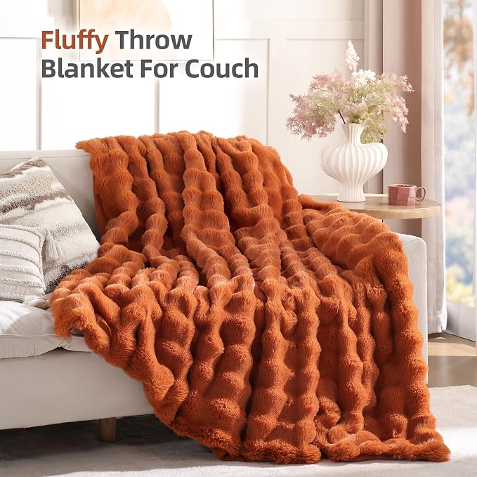 Smoofy Faux Fur Fall Throw Blanket - Image 3