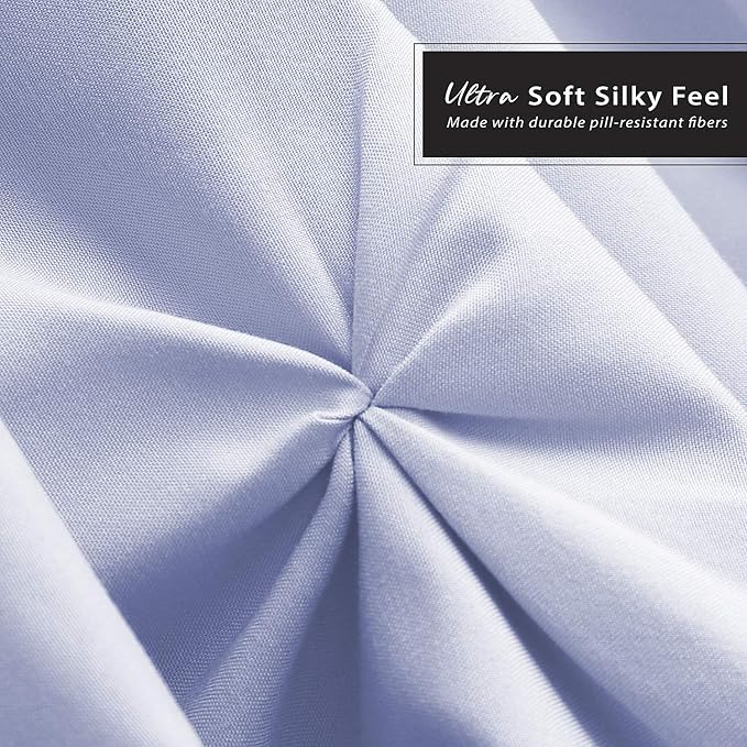 Nestl Ice Blue Bed Skirt King Size, Pinch Pleat King Bed Skirt, Hotel Quality - Image 5