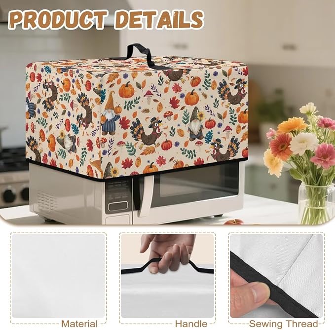 Microwave Oven Cover, Thanksgiving Turkey Dustproof Machine Protector - Image 7