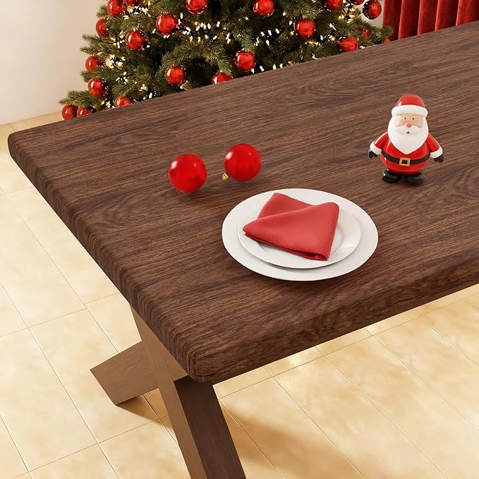 Smiry Rectangle Picnic Tablecloth, Waterproof Elastic Fitted Table Covers by Smiry
