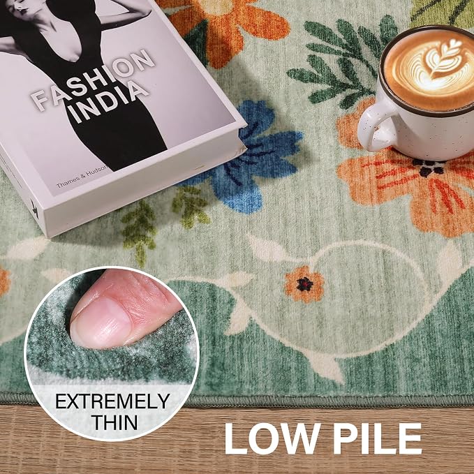 DUKINO 8x10 Area Rug, Floral Rugs - Image 6