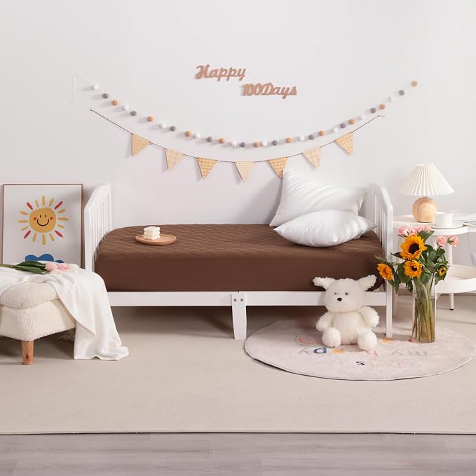 NTBAY 2 Pack Waterproof Crib Mattress Protector, Quilted 28"x52" Toddler Fitted - Image 5