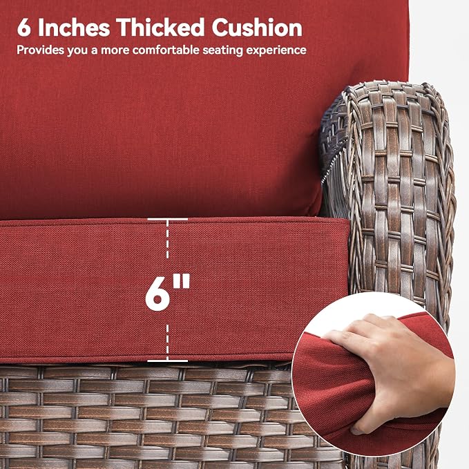 Luxury 6" Outdoor Cushions for Patio Furniture, Fade Resistant Couch Chair - Image 9