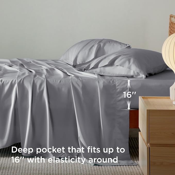 Bedsure Cooling Sheets Twin, Rayon Derived from Bamboo, Cooling Sheets - Image 3