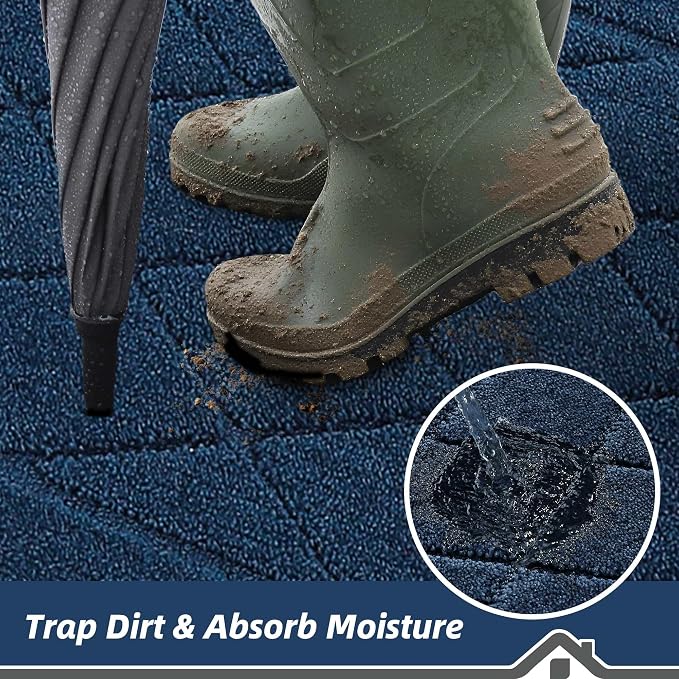 BEQHAUSE Dirt Trapper Door Mat 36" x 60", Doormat Non-Slip Entryway Rugs - Image 3