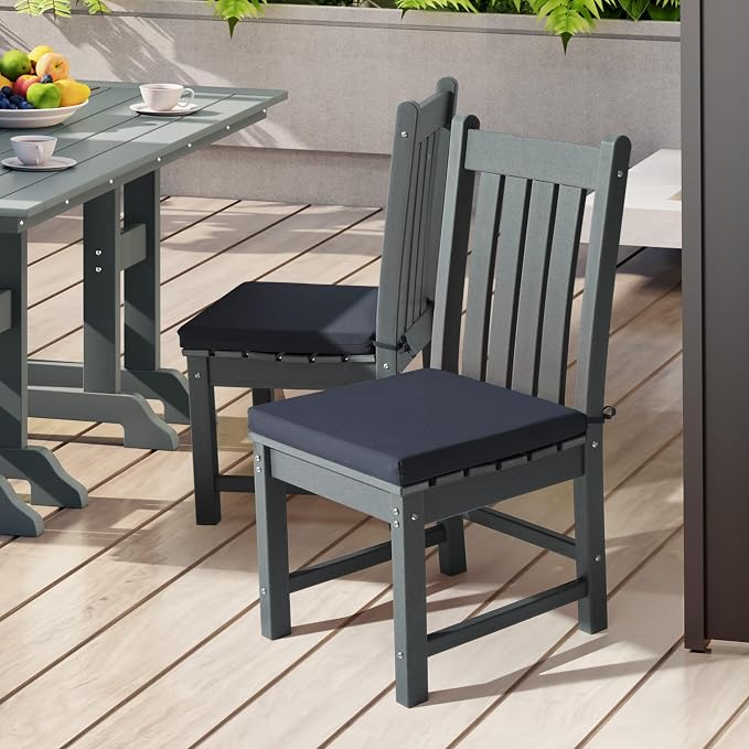 WestinTrends Solace Outdoor Patio Kitchen Dining Chair Square Seat Cushions Set - Image 2