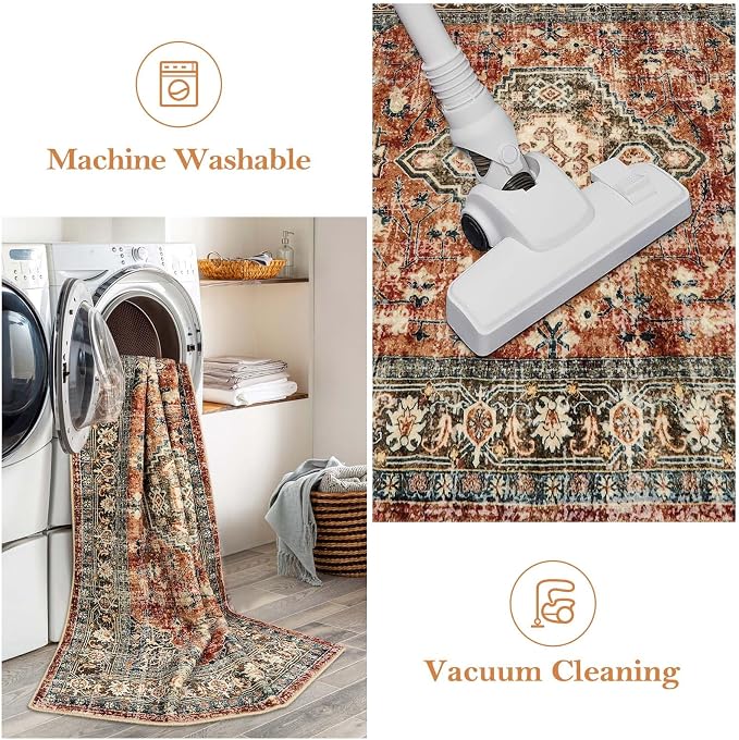 Lahome Oriental Hallway Runner Rug Non Slip, 2x8 Washable Runners - Image 4